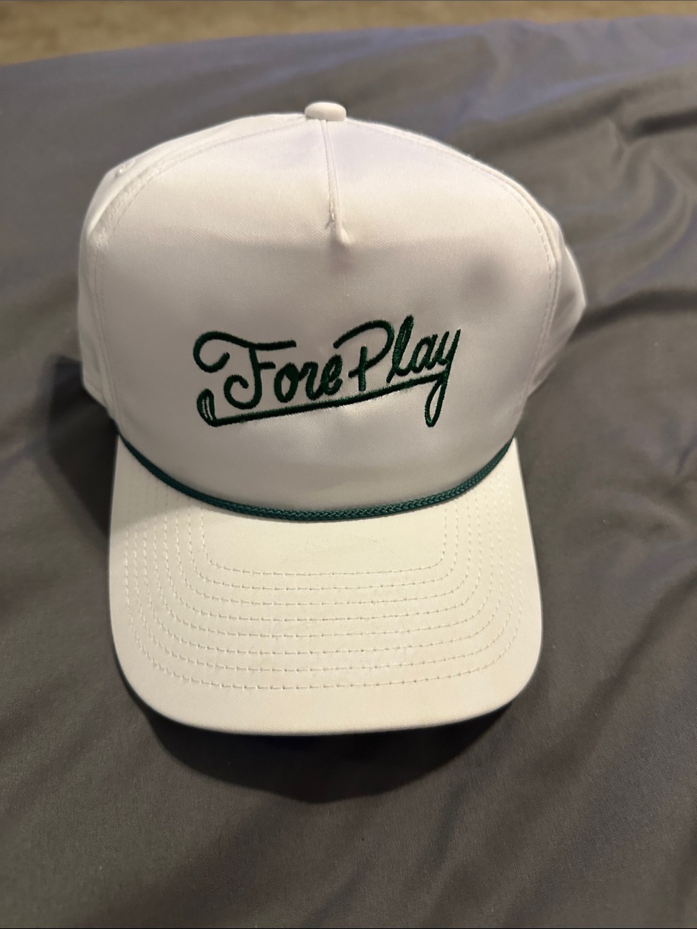 Fore Play White and Green Trucker Hat